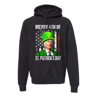 Merry 4th Of St Patricks Day Funny Joe Biden Leprechaun Hat Premium Hoodie