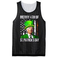 Merry 4th Of St Patricks Day Funny Joe Biden Leprechaun Hat Mesh Reversible Basketball Jersey Tank