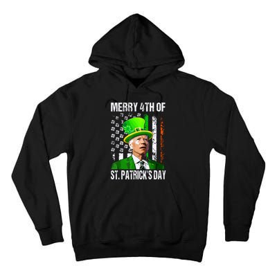 Merry 4th Of St Patricks Day Funny Joe Biden Leprechaun Hat Tall Hoodie