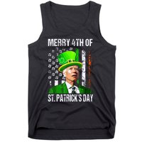 Merry 4th Of St Patricks Day Funny Joe Biden Leprechaun Hat Tank Top