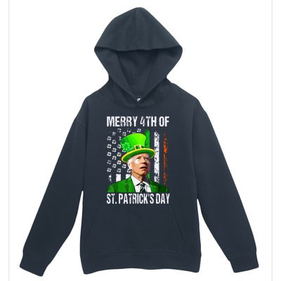 Merry 4th Of St Patricks Day Funny Joe Biden Leprechaun Hat Urban Pullover Hoodie