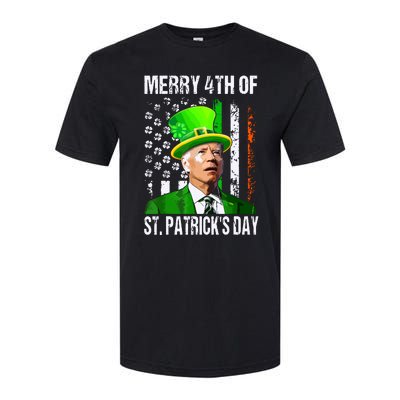 Merry 4th Of St Patricks Day Funny Joe Biden Leprechaun Hat Softstyle CVC T-Shirt