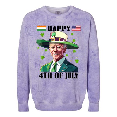 Merry 4th Of Easter Funny Joe Biden St Patricks Day Confused Colorblast Crewneck Sweatshirt