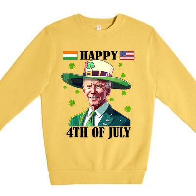 Merry 4th Of Easter Funny Joe Biden St Patricks Day Confused Premium Crewneck Sweatshirt