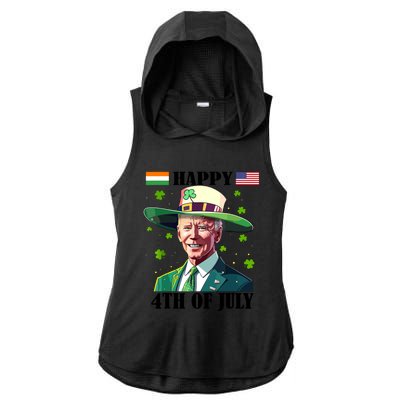 Merry 4th Of Easter Funny Joe Biden St Patricks Day Confused Ladies PosiCharge Tri-Blend Wicking Draft Hoodie Tank