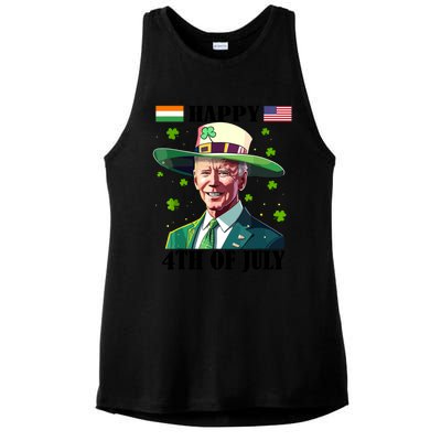 Merry 4th Of Easter Funny Joe Biden St Patricks Day Confused Ladies PosiCharge Tri-Blend Wicking Tank