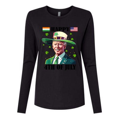 Merry 4th Of Easter Funny Joe Biden St Patricks Day Confused Womens Cotton Relaxed Long Sleeve T-Shirt