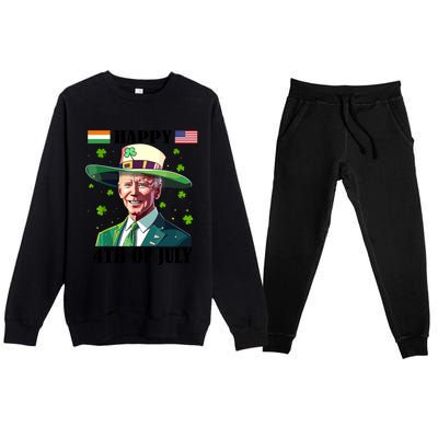 Merry 4th Of Easter Funny Joe Biden St Patricks Day Confused Premium Crewneck Sweatsuit Set