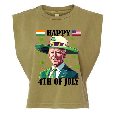 Merry 4th Of Easter Funny Joe Biden St Patricks Day Confused Garment-Dyed Women's Muscle Tee