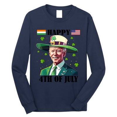 Merry 4th Of Easter Funny Joe Biden St Patricks Day Confused Long Sleeve Shirt