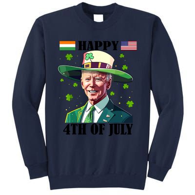 Merry 4th Of Easter Funny Joe Biden St Patricks Day Confused Tall Sweatshirt