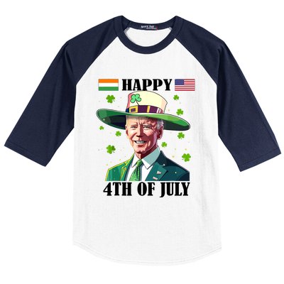 Merry 4th Of Easter Funny Joe Biden St Patricks Day Confused Baseball Sleeve Shirt