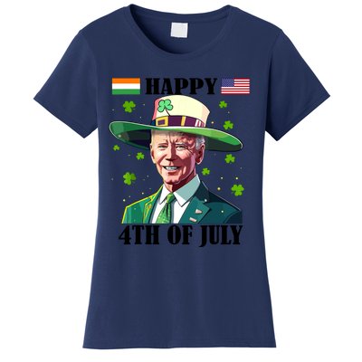 Merry 4th Of Easter Funny Joe Biden St Patricks Day Confused Women's T-Shirt