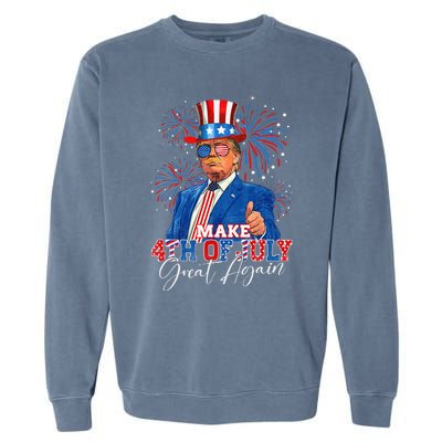 Make 4th Of July Great Again Patriotic Firework Donald Trump Garment-Dyed Sweatshirt