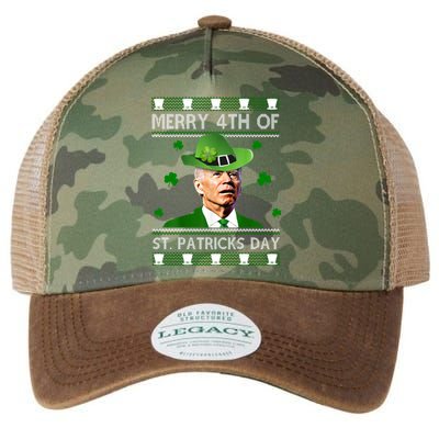 Merry 4th Of St Patrick's Day Funny Joe Biden Legacy Tie Dye Trucker Hat