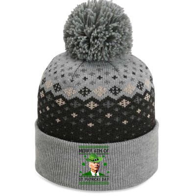 Merry 4th Of St Patrick's Day Funny Joe Biden The Baniff Cuffed Pom Beanie