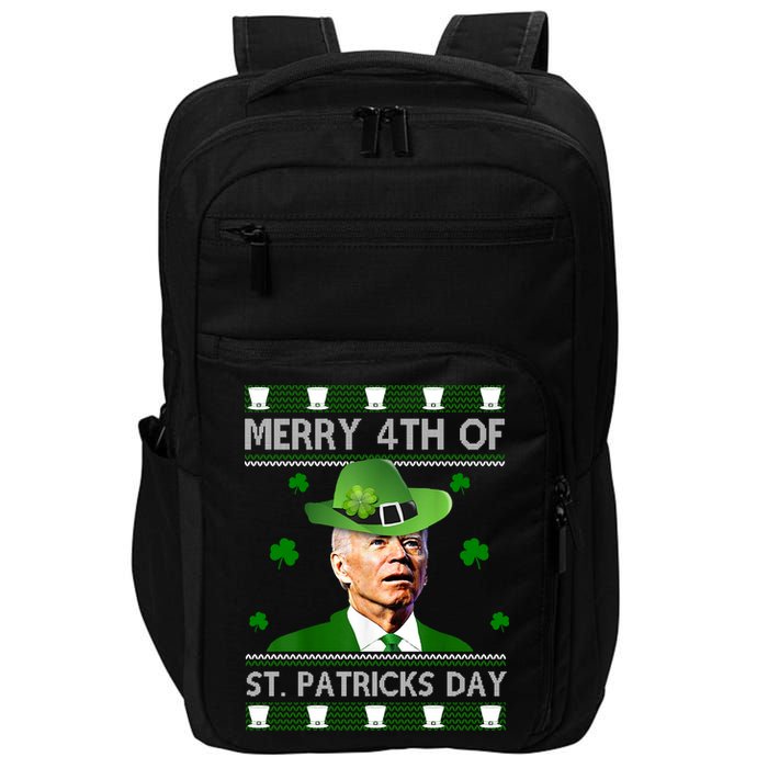 Merry 4th Of St Patrick's Day Funny Joe Biden Impact Tech Backpack