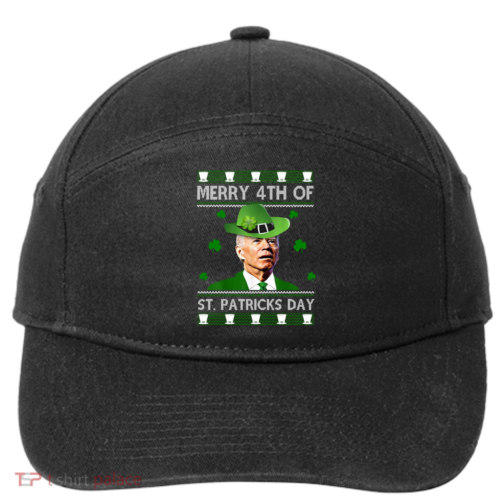 Merry 4th Of St Patrick's Day Funny Joe Biden 7-Panel Snapback Hat
