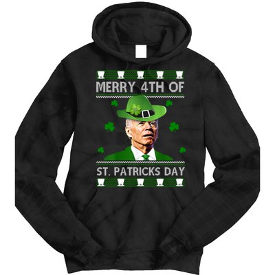 Merry 4th Of St Patrick's Day Funny Joe Biden Tie Dye Hoodie