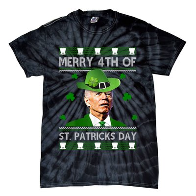 Merry 4th Of St Patrick's Day Funny Joe Biden Tie-Dye T-Shirt