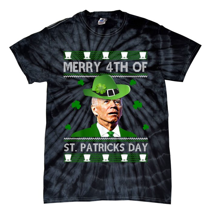 Merry 4th Of St Patrick's Day Funny Joe Biden Tie-Dye T-Shirt