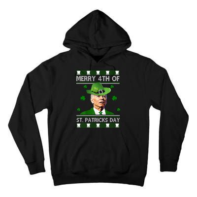 Merry 4th Of St Patrick's Day Funny Joe Biden Tall Hoodie