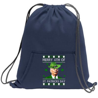 Merry 4th Of St Patrick's Day Funny Joe Biden Sweatshirt Cinch Pack Bag