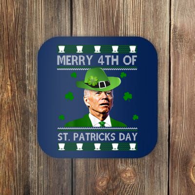 Merry 4th Of St Patrick's Day Funny Joe Biden Coaster