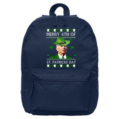 Merry 4th Of St Patrick's Day Funny Joe Biden 16 in Basic Backpack