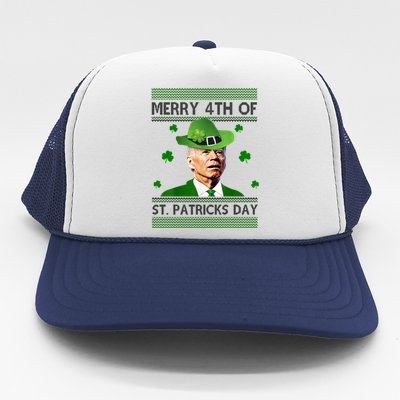 Merry 4th Of St Patrick's Day Funny Joe Biden Trucker Hat