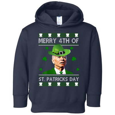 Merry 4th Of St Patrick's Day Funny Joe Biden Toddler Hoodie