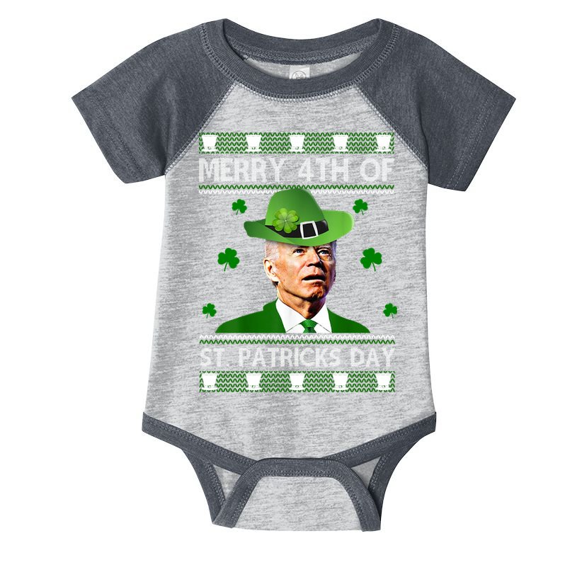 Merry 4th Of St Patrick's Day Funny Joe Biden Infant Baby Jersey Bodysuit