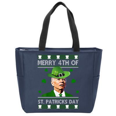 Merry 4th Of St Patrick's Day Funny Joe Biden Zip Tote Bag