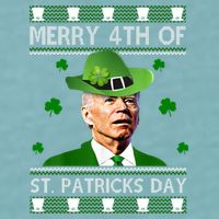 Merry 4th Of St Patrick's Day Funny Joe Biden Sueded Cloud Jersey T-Shirt
