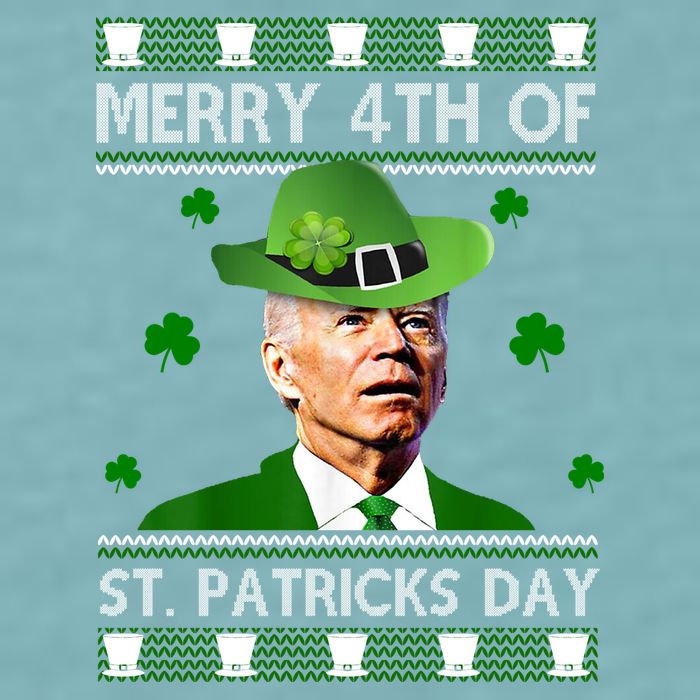 Merry 4th Of St Patrick's Day Funny Joe Biden Sueded Cloud Jersey T-Shirt