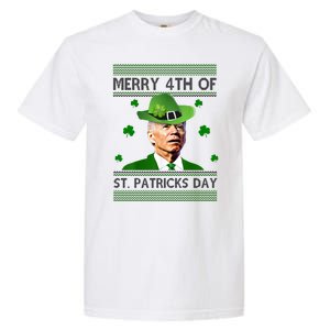 Merry 4th Of St Patrick's Day Funny Joe Biden Garment-Dyed Heavyweight T-Shirt