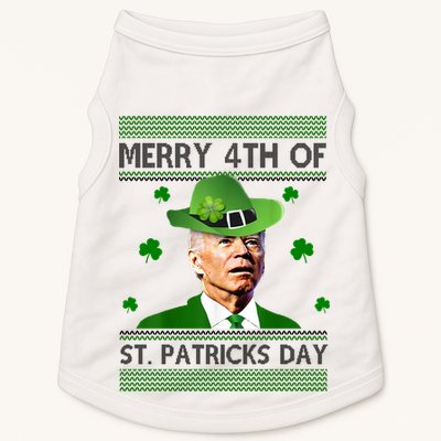 Merry 4th Of St Patrick's Day Funny Joe Biden Doggie Tank