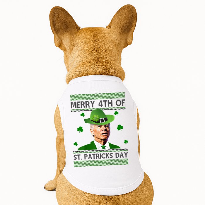 Merry 4th Of St Patrick's Day Funny Joe Biden Doggie Tank