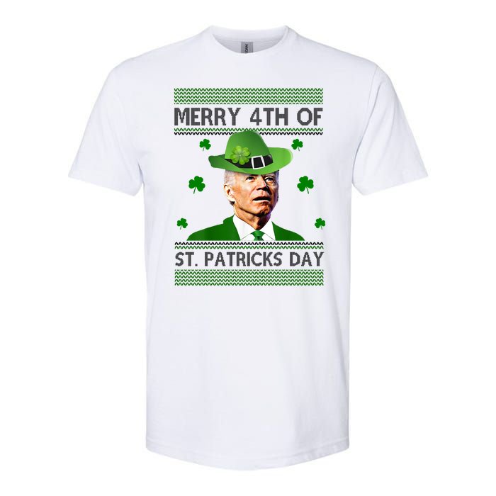 Merry 4th Of St Patrick's Day Funny Joe Biden Softstyle CVC T-Shirt