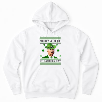 Merry 4th Of St Patrick's Day Funny Joe Biden Hoodie