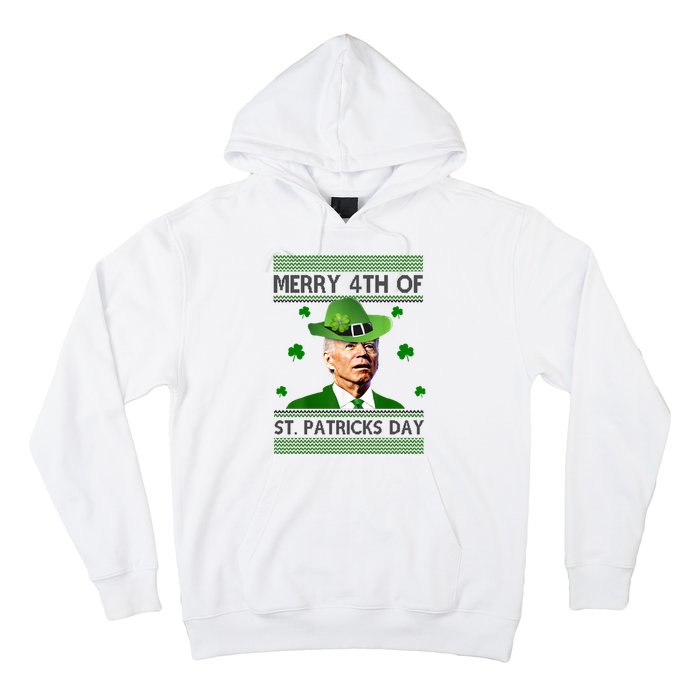 Merry 4th Of St Patrick's Day Funny Joe Biden Hoodie