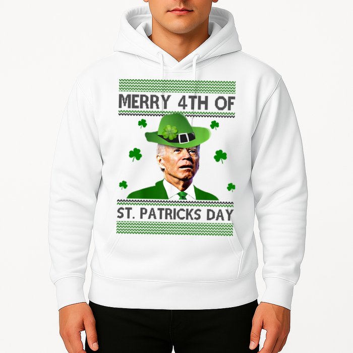 Merry 4th Of St Patrick's Day Funny Joe Biden Hoodie