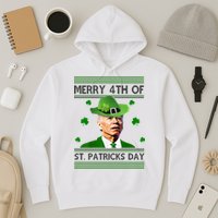 Merry 4th Of St Patrick's Day Funny Joe Biden Hoodie