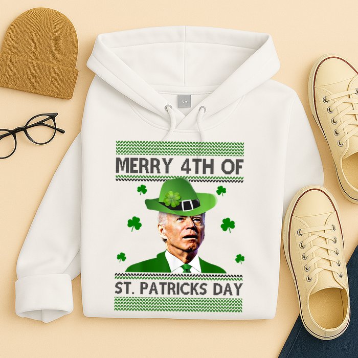 Merry 4th Of St Patrick's Day Funny Joe Biden Hoodie