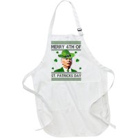 Merry 4th Of St Patrick's Day Funny Joe Biden Full-Length Apron With Pockets