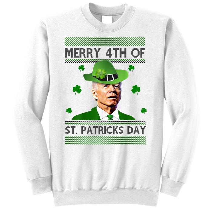 Merry 4th Of St Patrick's Day Funny Joe Biden Sweatshirt