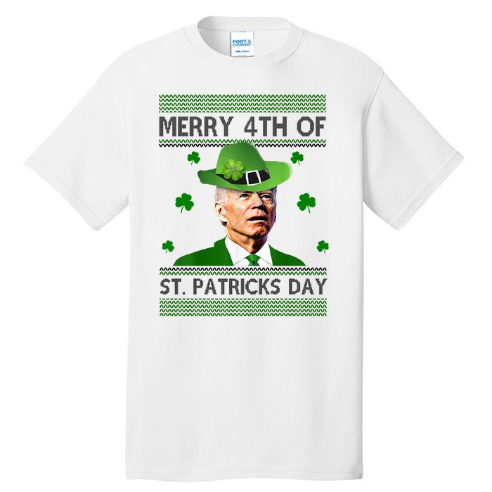 Merry 4th Of St Patrick's Day Funny Joe Biden Tall T-Shirt