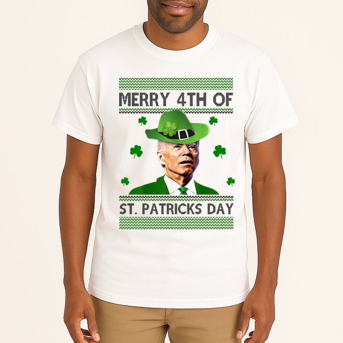 Merry 4th Of St Patrick's Day Funny Joe Biden Tall T-Shirt