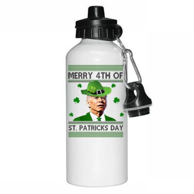 Merry 4th Of St Patrick's Day Funny Joe Biden Aluminum Water Bottle