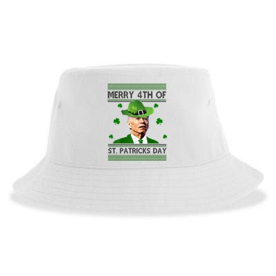 Merry 4th Of St Patrick's Day Funny Joe Biden Sustainable Bucket Hat